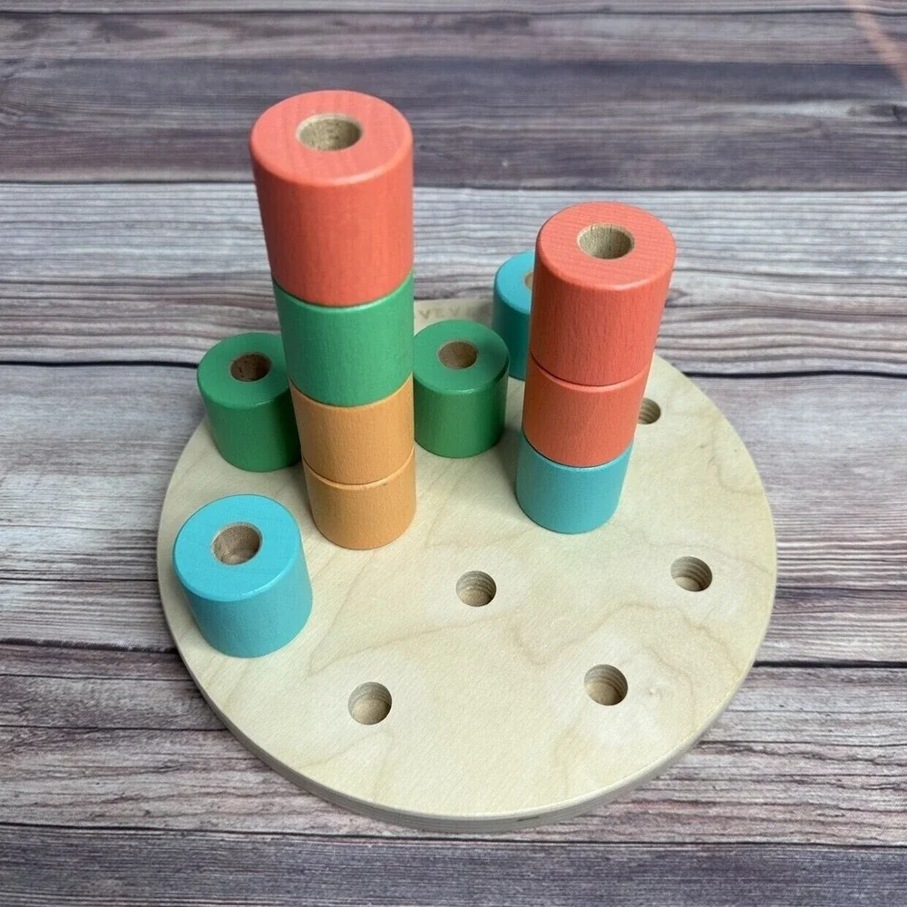 Lovevery Wooden Stacking Pegboard Toy‎